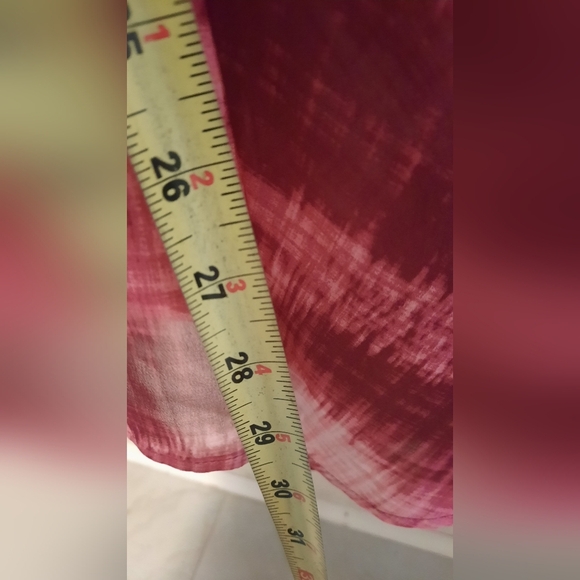 LuLaRoe Red and Pink Wrap Tunic with Mandarin Collar - Picture 4 of 7